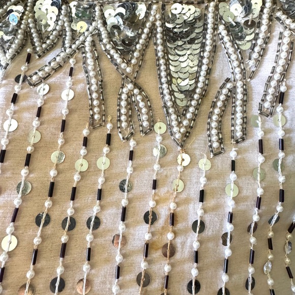 Vintage 90s Neiman Marcus Pink and Silver Sequin Silk Blouse Top Shirt Medium - Picture 8 of 8